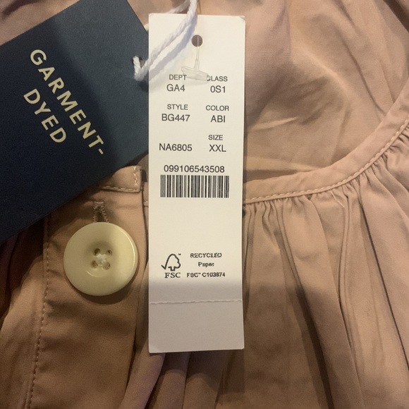 NWT. J. CREW Tie-sleeve button-front dress in cotton poplin.  XXL - Picture 5 of 5